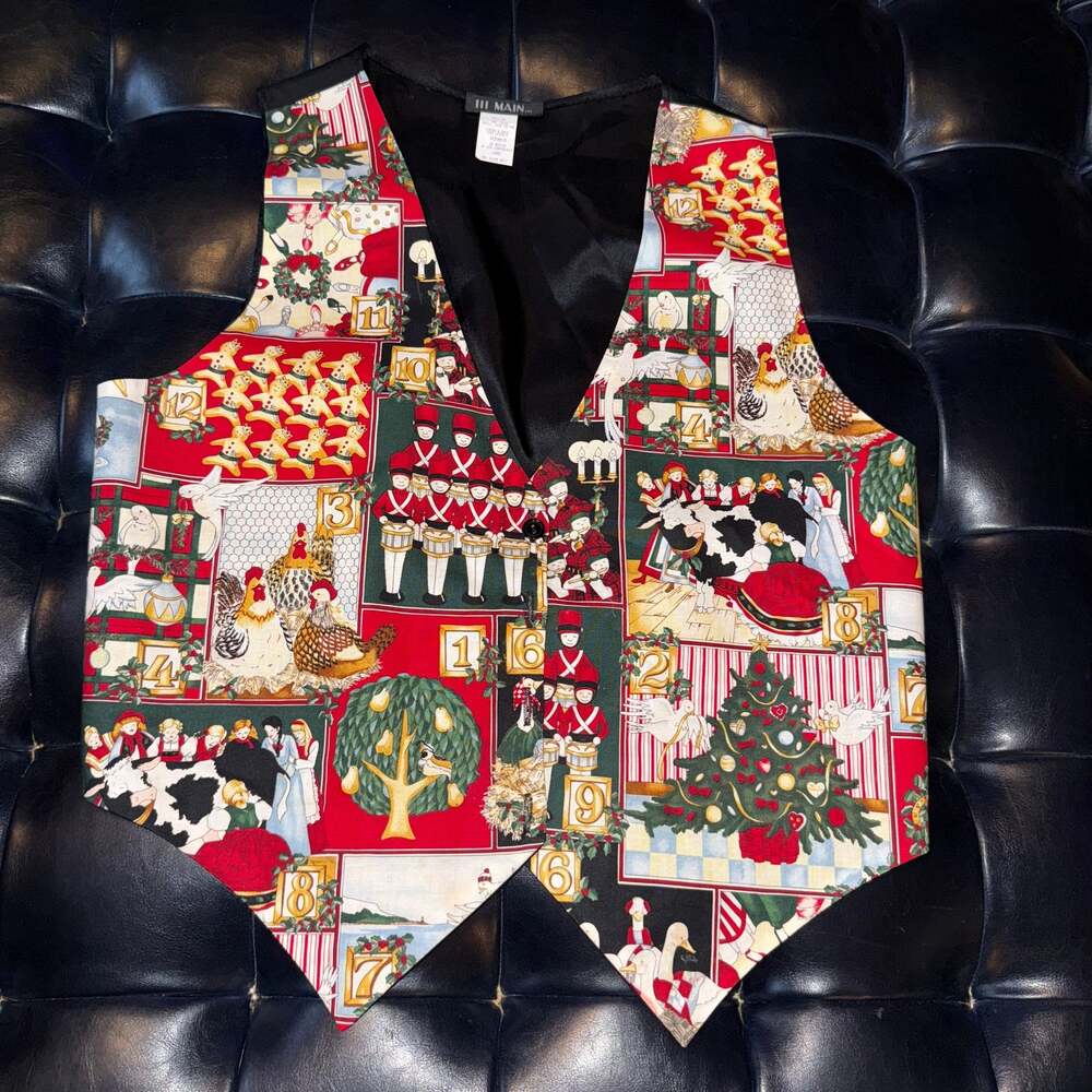 Vintage 111 Main Christmas Santa Novelty Holiday Vest